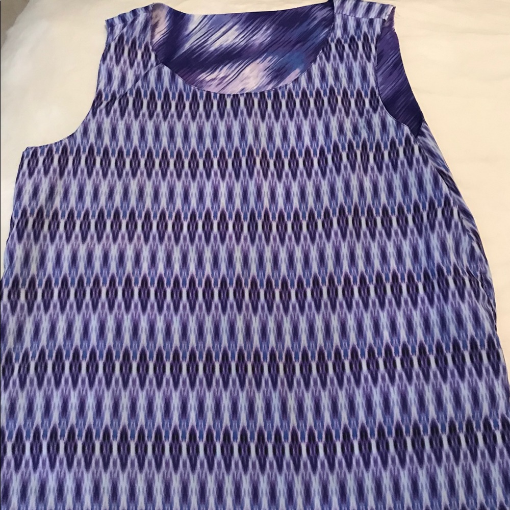 Chico’s women’s size 1 blue print reversible tank